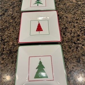 Crate and Barrel Set of 3 Appetizer Plates 5x5